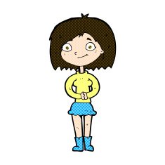 comic cartoon happy woman N52