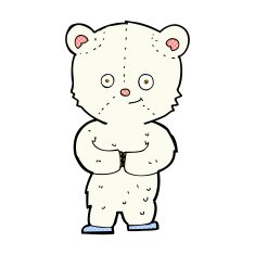 comic cartoon teddy polar bear cub