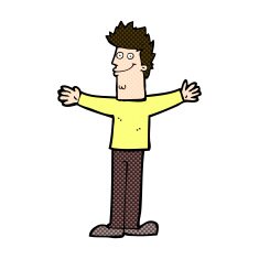 comic cartoon happy man N97