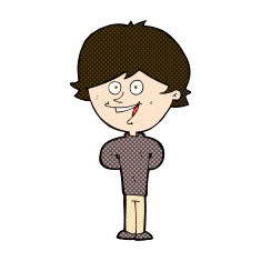 comic cartoon happy boy N50