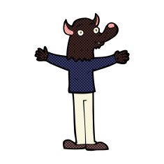comic cartoon friendly werewolf N3