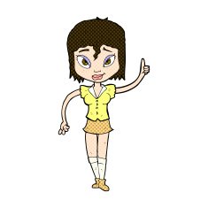 comic cartoon woman making point N5