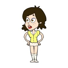 comic cartoon woman with hands on hips N49