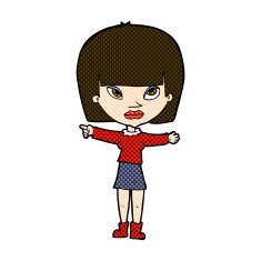 comic cartoon woman pointing N47