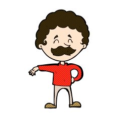 comic cartoon man making camp gesture N7