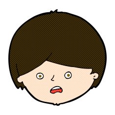 comic cartoon unhappy boy N13