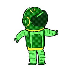 comic cartoon astronaut N25