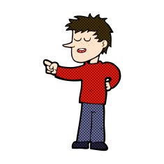 comic cartoon man pointing N42