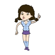 comic cartoon pretty woman with idea N19
