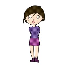 comic cartoon surprised girl N5