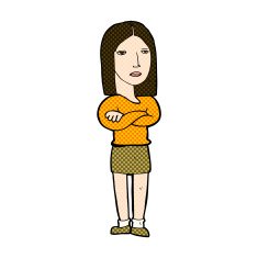 comic cartoon woman with folded arms N7