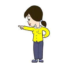 comic cartoon enthusiastic woman pointing N3