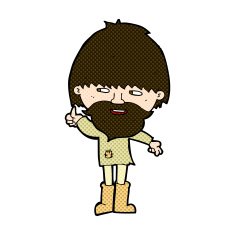 comic cartoon hippie man in wellington boots N3
