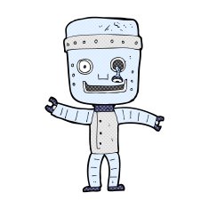 comic cartoon funny old robot N3