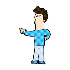 comic cartoon man pointing N43