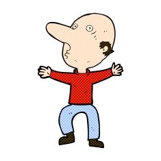 comic cartoon worried middle aged man N3
