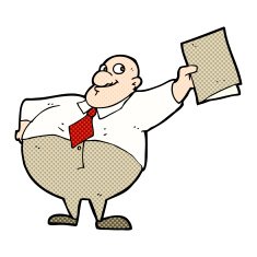 comic cartoon happy boss with file N3