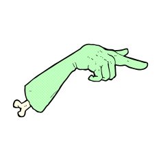 comic cartoon halloween pointing hand N2