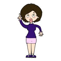comic cartoon woman with idea N60