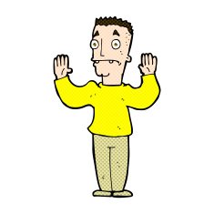 comic cartoon man surrendering N3