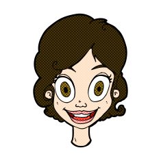 comic cartoon happy woman N57