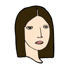 comic cartoon serious woman N5