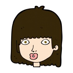 comic cartoon surprised woman N56