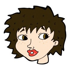comic cartoon surprised woman N57