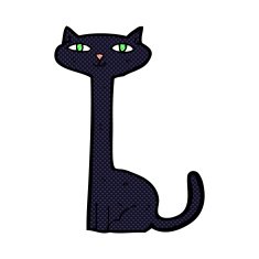 comic cartoon black cat N5