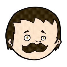 comic cartoon man with mustache N20