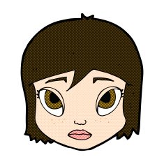 comic cartoon female face N35