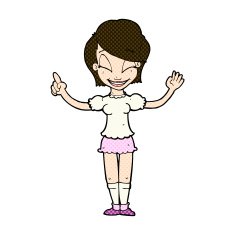 comic cartoon pretty girl with idea N7