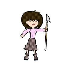 comic cartoon woman with harpoon N3
