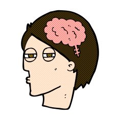 comic cartoon man thinking carefully N3