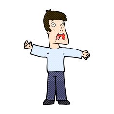 comic cartoon frightened man N22