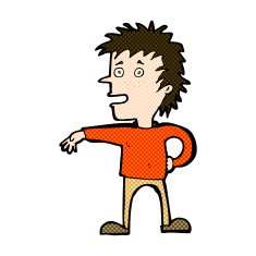comic cartoon man making dismissive gesture N6