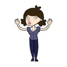 comic cartoon woman surrendering N3