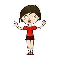 comic cartoon girl asking question N2