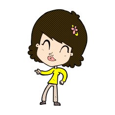 comic cartoon happy woman pointing N16