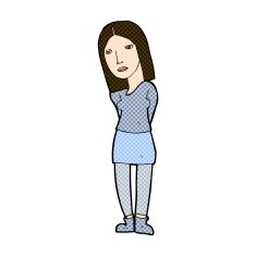 comic cartoon woman waiting N4