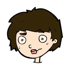 comic cartoon confused woman N22