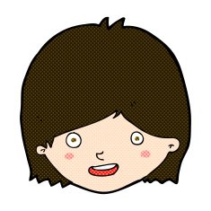 comic cartoon happy female face N41