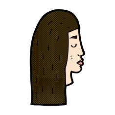 comic cartoon female face profile N3