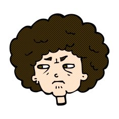 comic cartoon bitter old woman N4