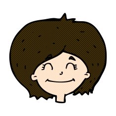 comic cartoon happy female face N42