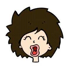comic cartoon woman screaming N3
