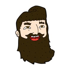 comic cartoon man with beard laughing N3