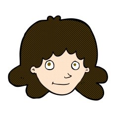 comic cartoon happy female face N44