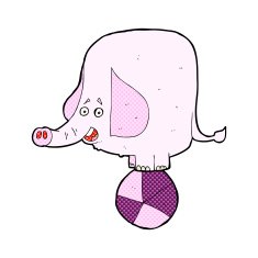 comic cartoon circus elephant N3