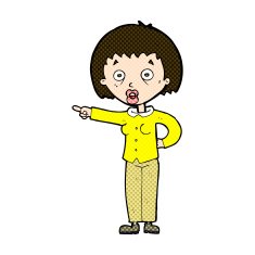 comic cartoon shocked woman N22